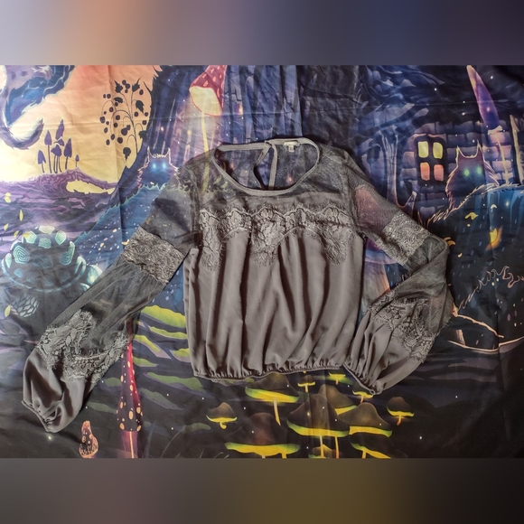 Vampire Goth Grey Blouse - Picture 14 of 14